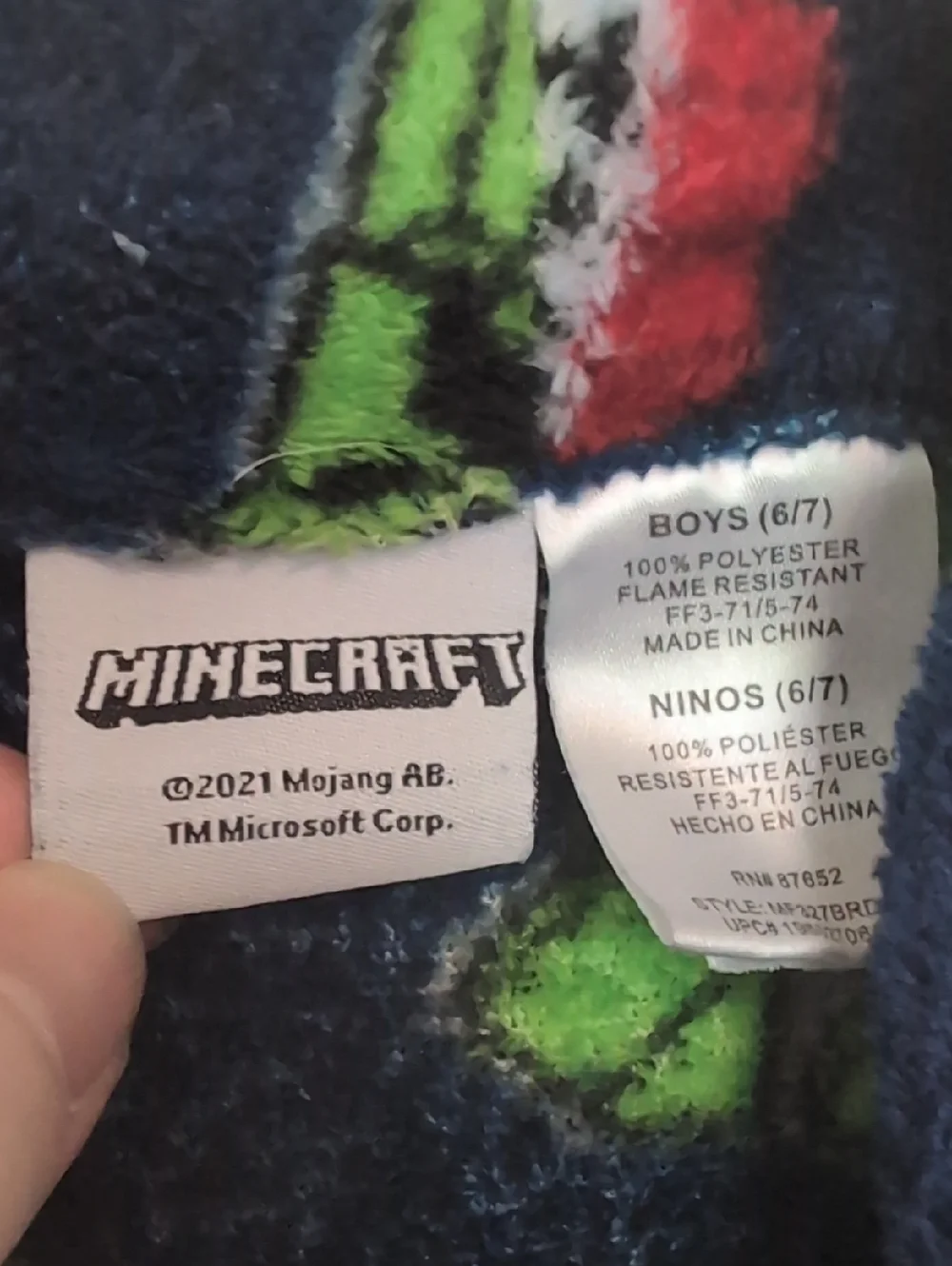 Minecraft Creeper TNT Robe Boys Size 6/7 See Condition